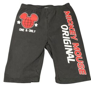 Women's Disney Mickey Mouse Original Black Shorts XS 0-2 95% Cotton 5% Spandex